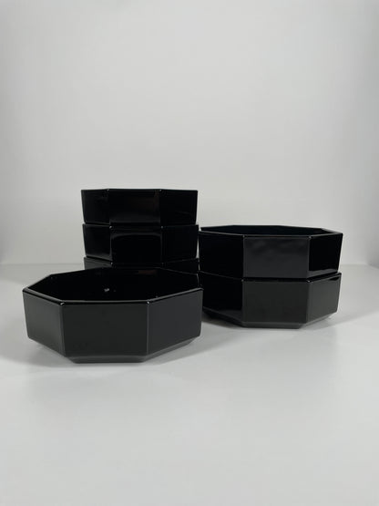 Arcoroc France Black Glass Bowls