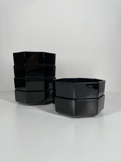 Arcoroc France Black Glass Bowls
