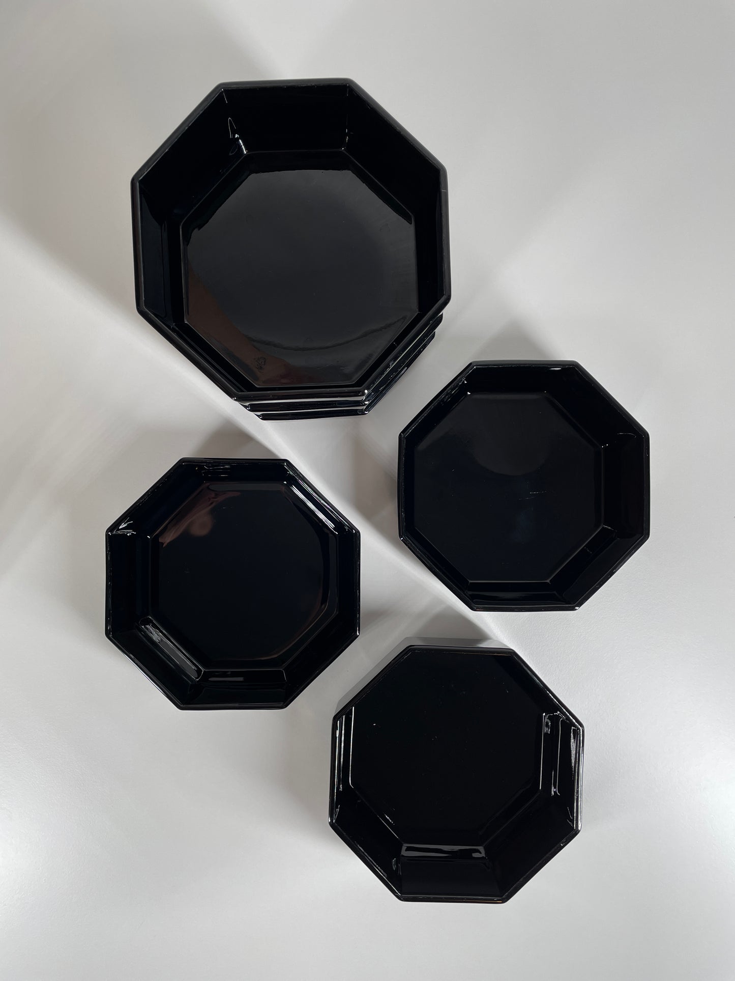 Arcoroc France Black Glass Bowls