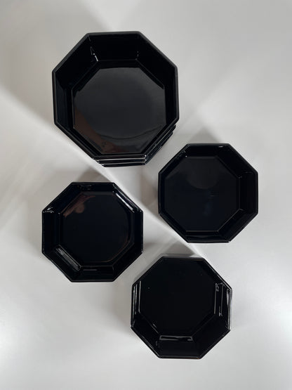 Arcoroc France Black Glass Bowls