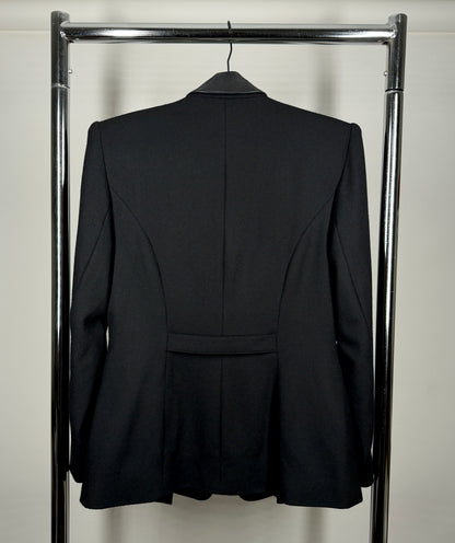 Leather-Collar Blazer