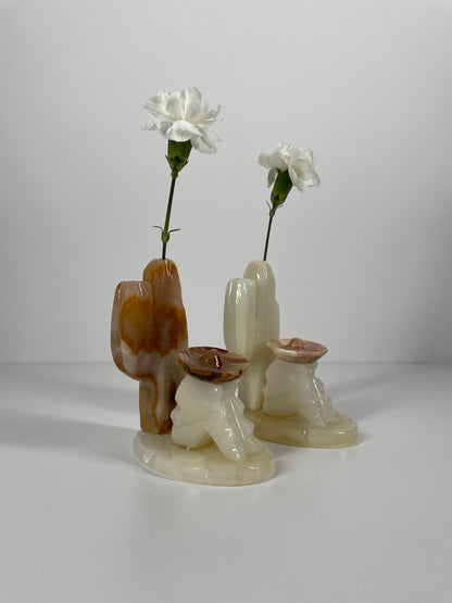 Vintage Onyx Mexican siesta bookends / incense burners