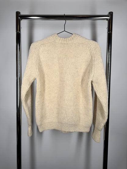 100% Pure British Wool Crewneck — Cream