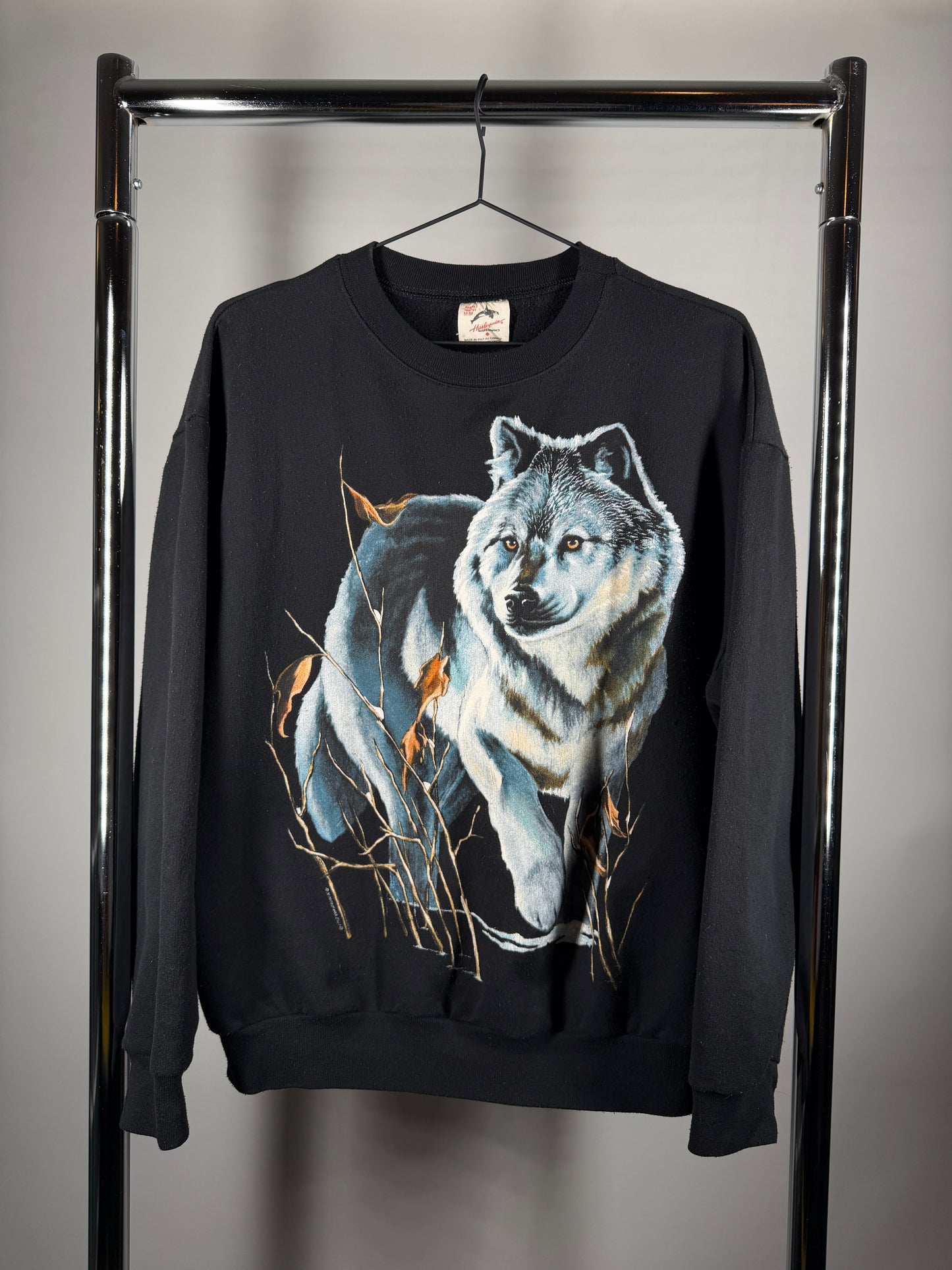 Vintage Harlequin Wolf Sweatshirt — Size M (Unisex)