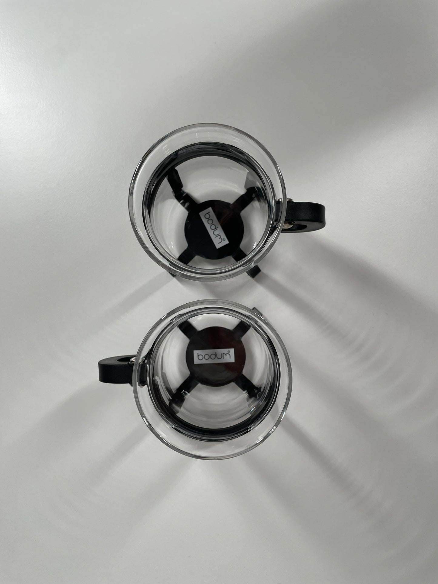 Vintage Bodum Glass Cups with Black Frame — Set of 2