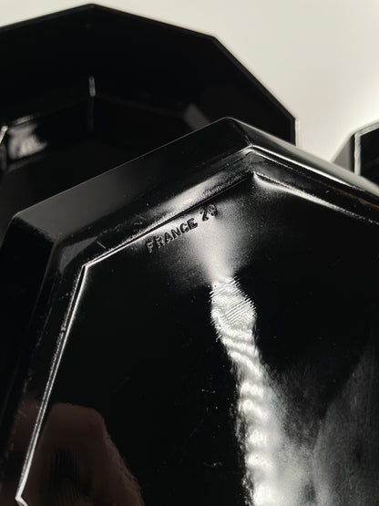 Arcoroc France Black Glass Bowls