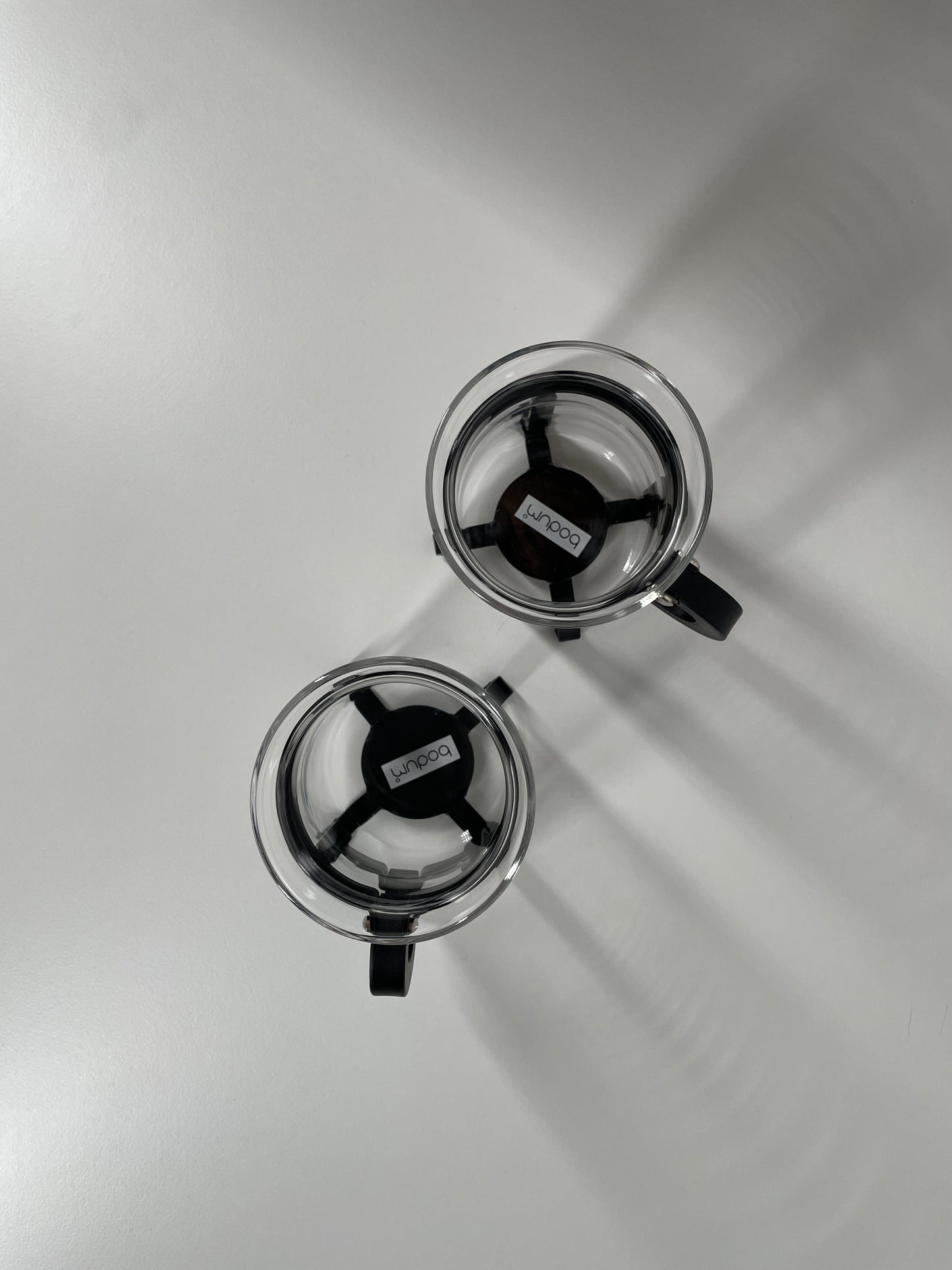 Vintage Bodum Glass Cups with Black Frame — Set of 2