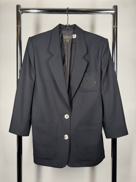 Classiques Dark Navy Wool Crest Blazer