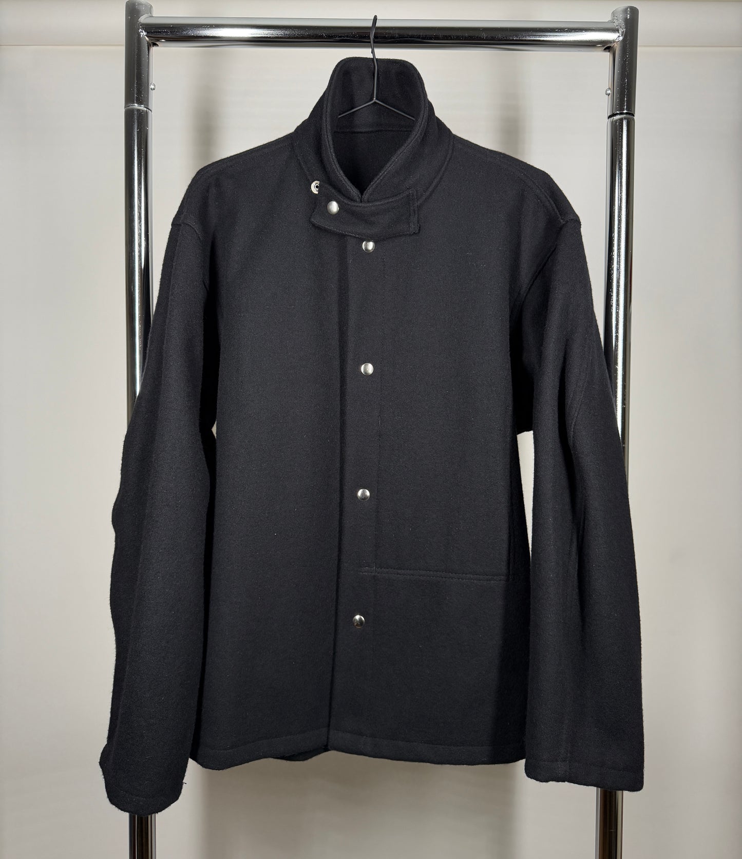 Deep Navy Wool Snap Jacket