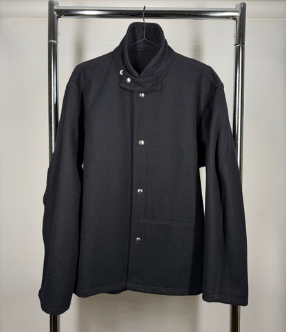 Deep Navy Wool Snap Jacket