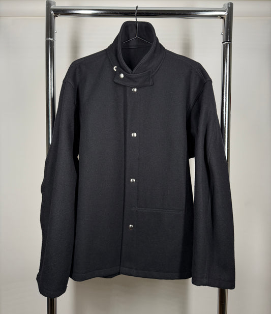 Deep Navy Wool Snap Jacket