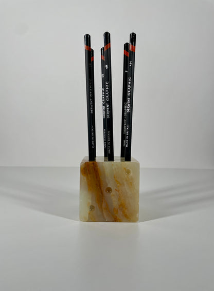 Solid Onyx Pencil Holder
