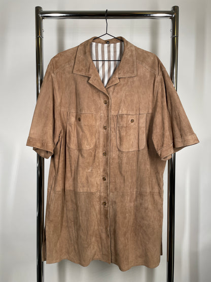 Tan Suede Button Up Shirt