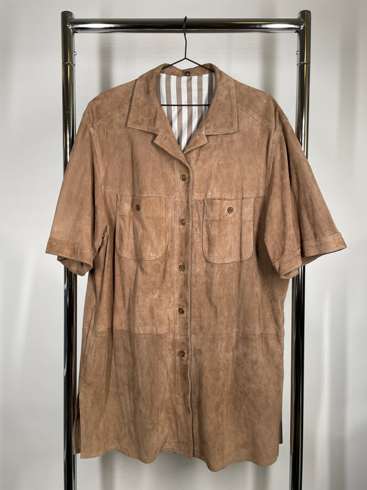 Tan Suede Button Up Shirt