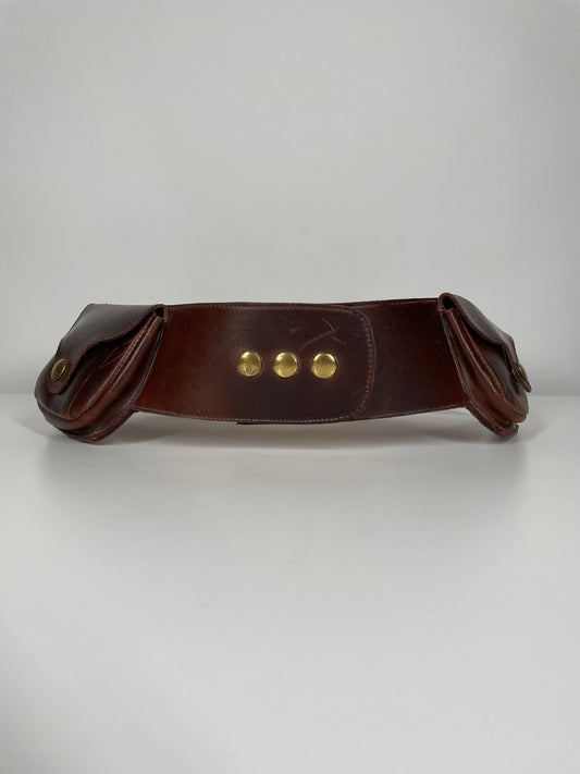 Brown Leather Pocket Belt