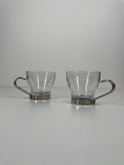 1970’s Vitrosax Italian Glass Espresso Mugs