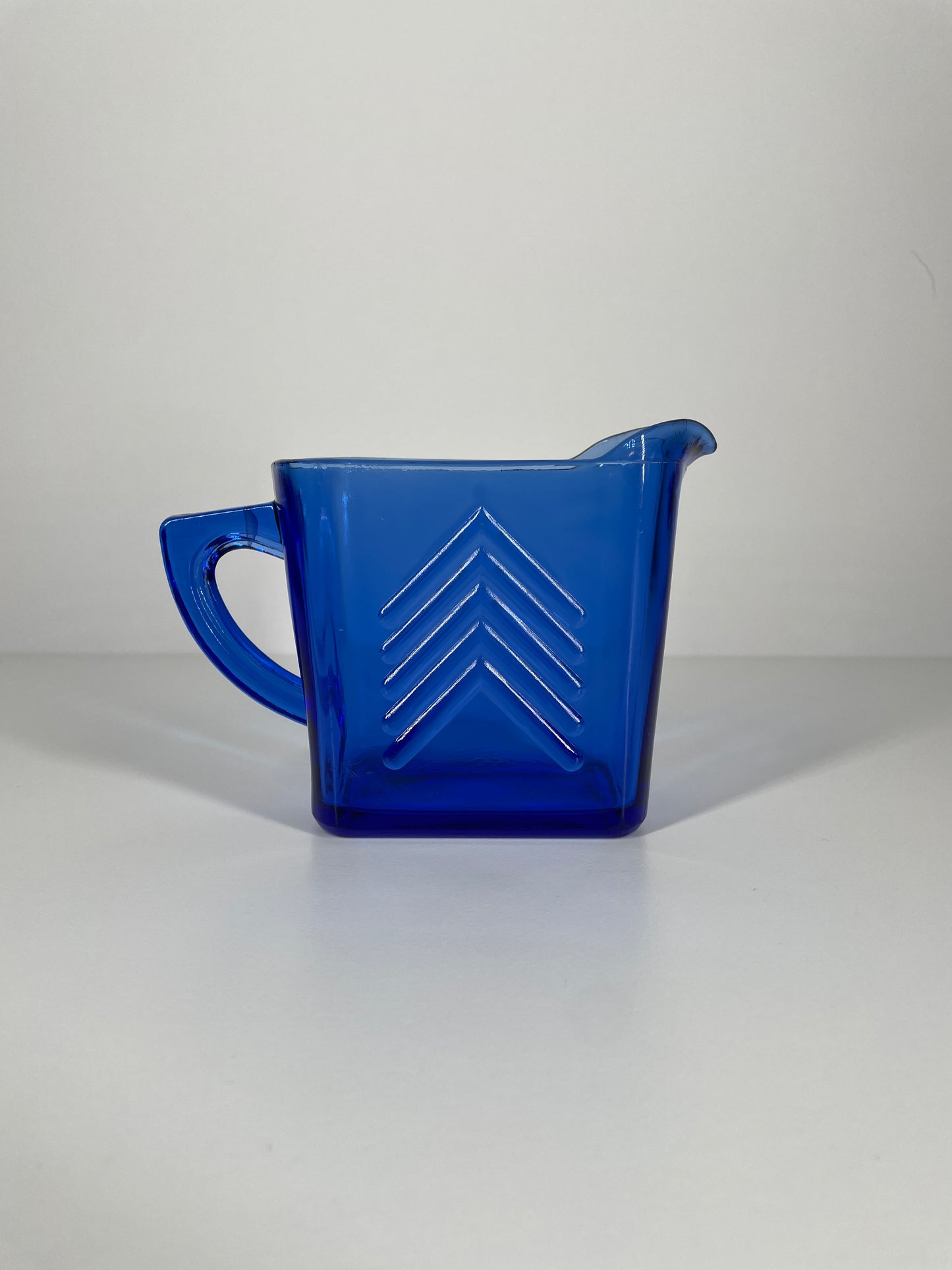 Vintage Cobalt Blue Chevron Pitcher