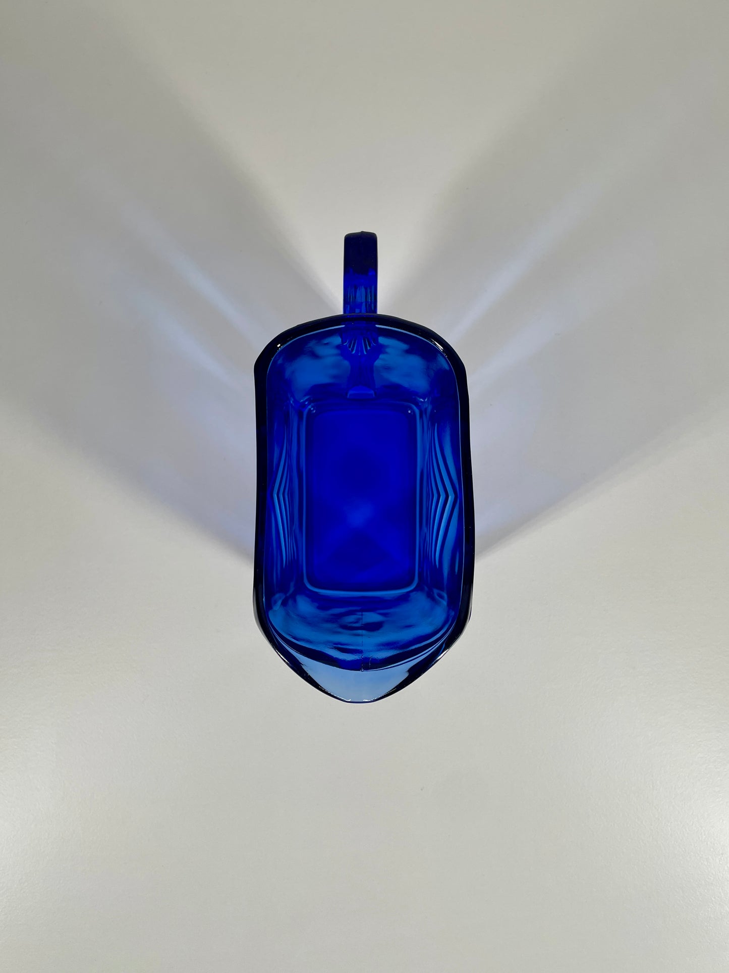 Vintage Cobalt Blue Chevron Pitcher