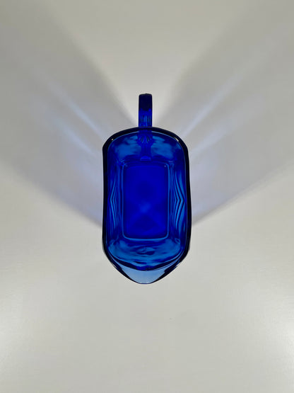Vintage Cobalt Blue Chevron Pitcher