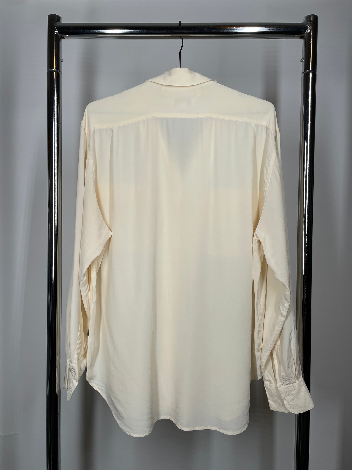 Cream Silk Button-Up