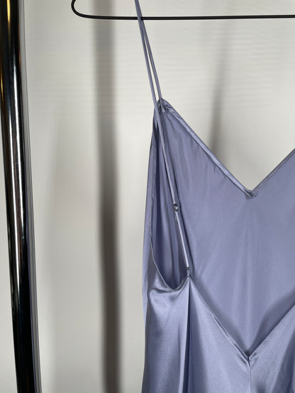 Purple Long Silk Nighty Dress
