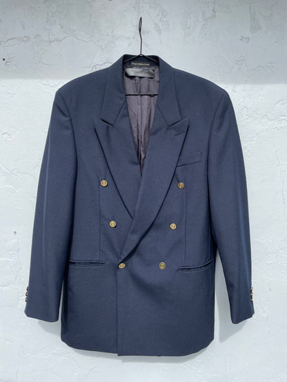 Double Breasted Blue Blazer
