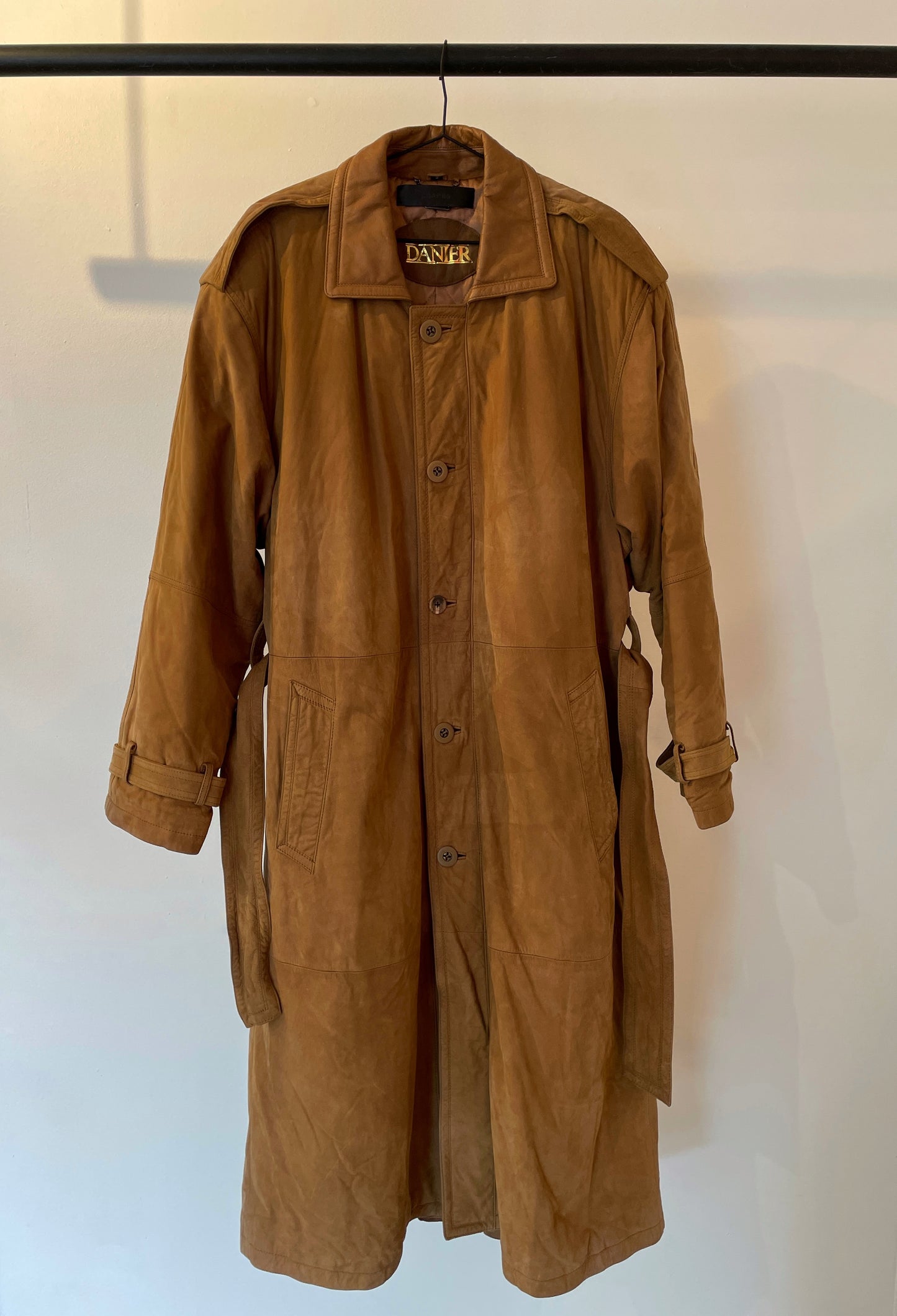 Camel Suede Trench Coat