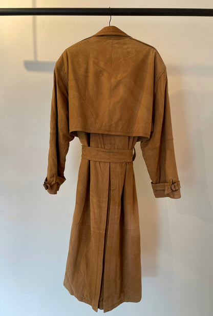 Camel Suede Trench Coat