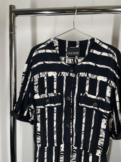 Print Button Front Dress