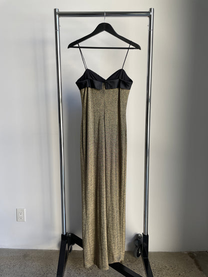 Gold Tuxedo Evening Gown