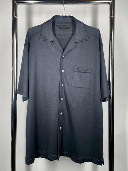 Vintage Alfred Sung Navy Short Sleeve Soft Button Down