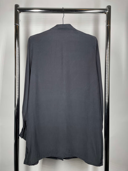 Black Matte Black Silk Blouse
