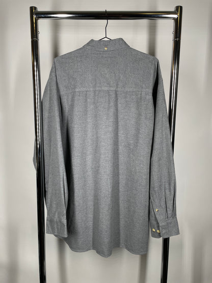 Light Grey Brushed Cotton Button Up