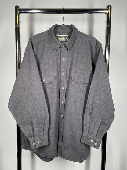 Grey Brushed Cotton Button Up