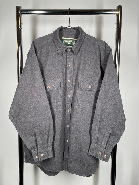 Grey Brushed Cotton Button Up