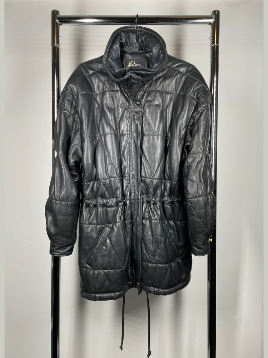 Vintage Motta Quilted Leather Jacket — Made in Canada (Size 6)